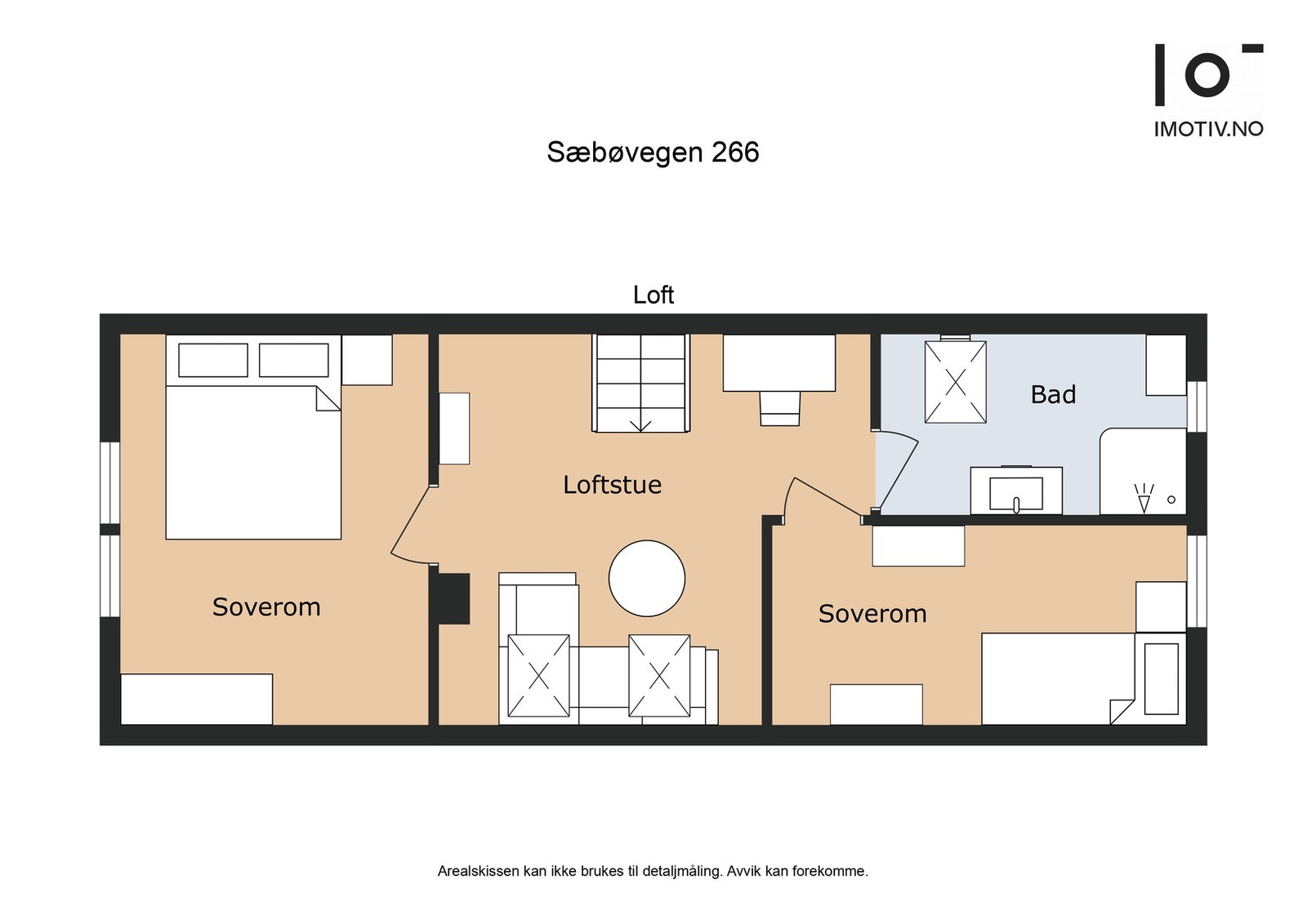 Plantegning loftetasje. Loftetasjen har areal BRA-i: 50 m² Galleribilde