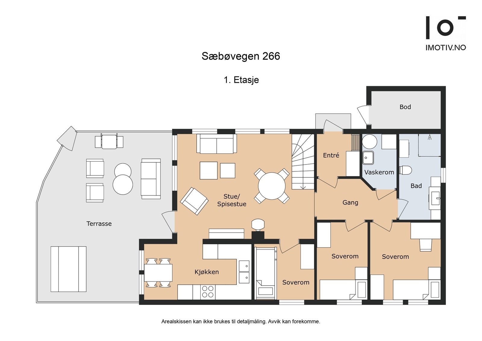Plantegning hovedplan med areal BRA-i: 95 m². Hovedplanet har funksjonell og god planløsning Galleribilde