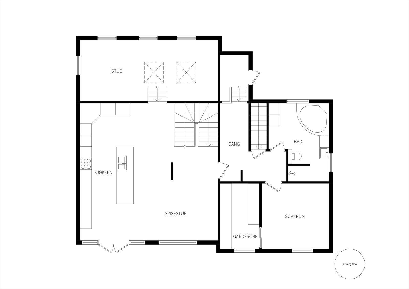 Plantegning 1. etasje Galleribilde