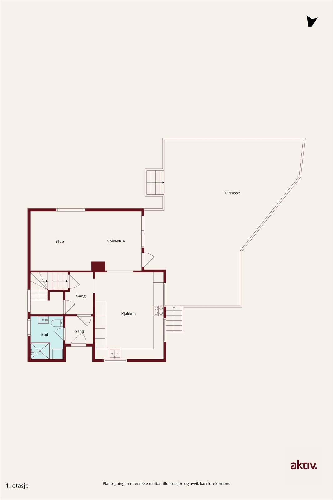 Plantegning 1. etasje Galleribilde