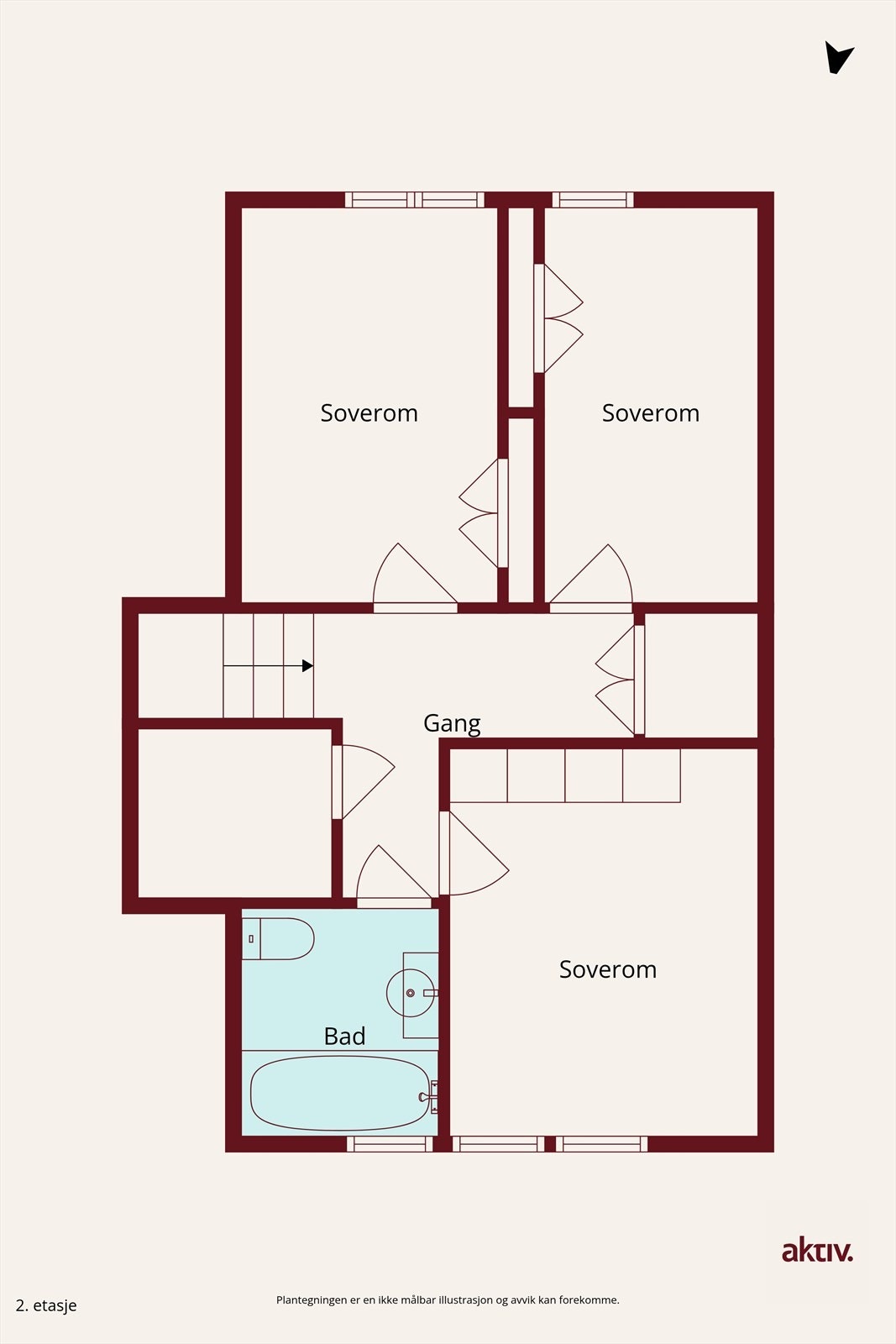 Plantegning 2. etasje Galleribilde