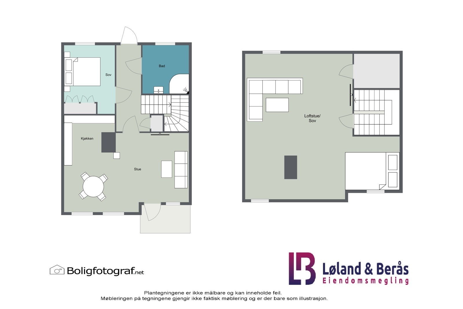 Plantegning over begge etasjene. Galleribilde