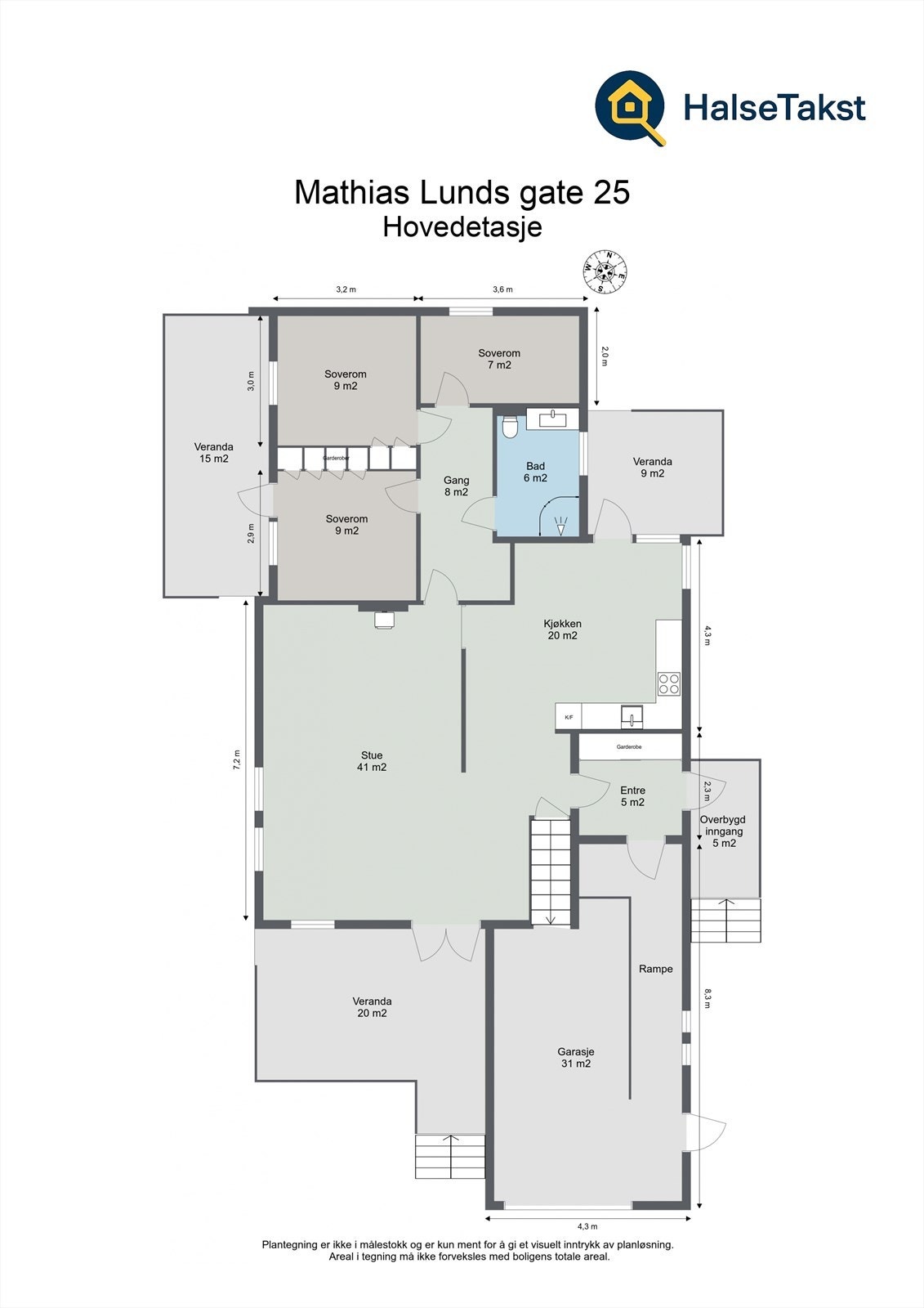 Planskisse hovedetasje Galleribilde