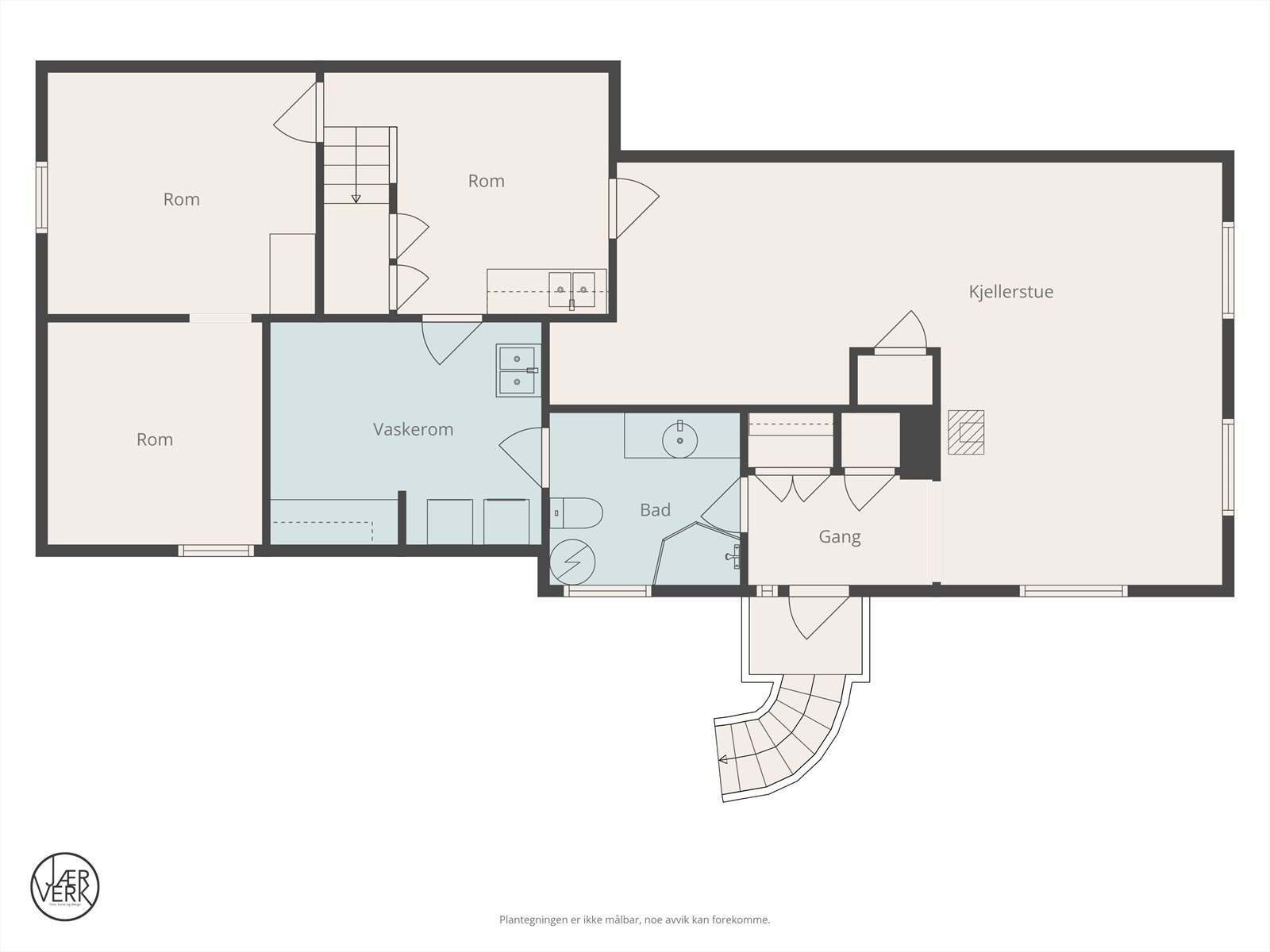 Plantegning kjelleretasje Galleribilde