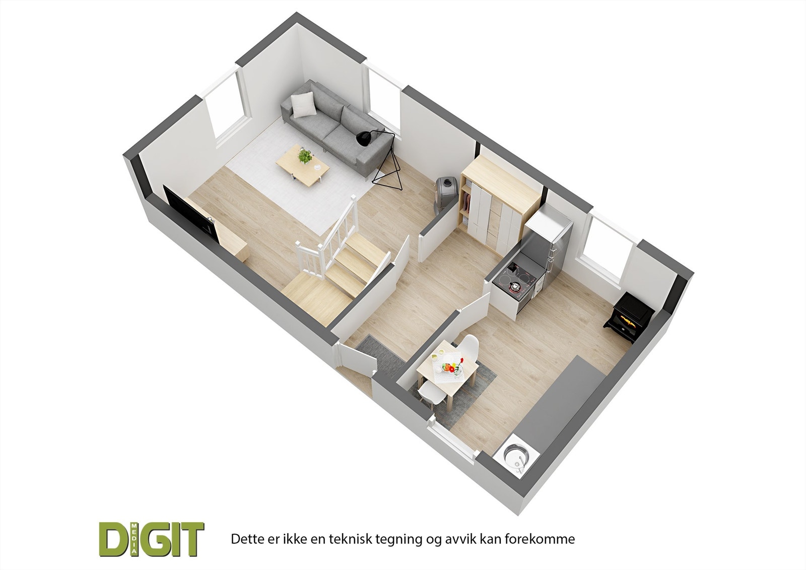 Plantegning hytte 2 Dalbekk setra Galleribilde