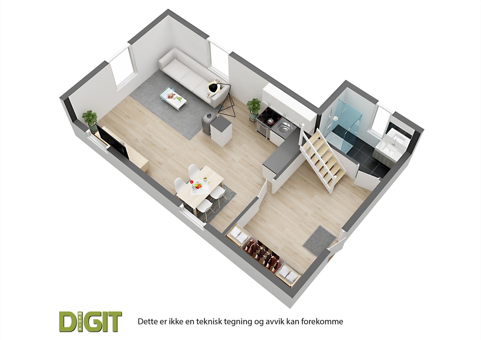 1. etasje hytte 2 Leuba Galleribilde