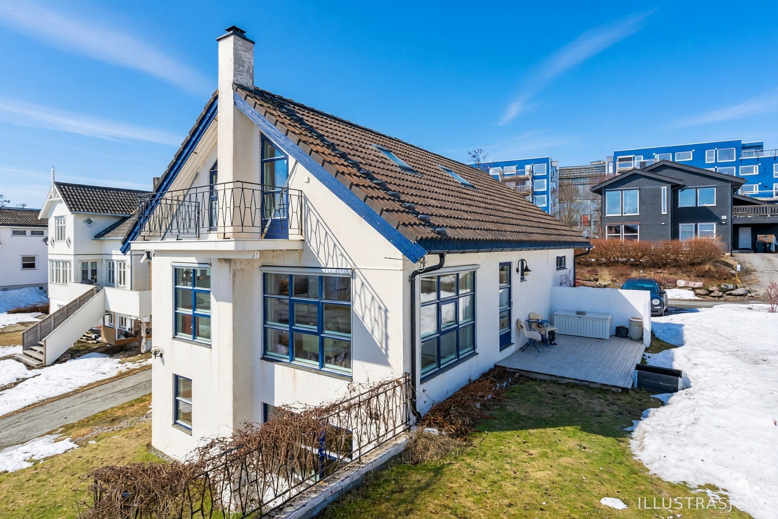 Velkommen til Alaskasvingen 19! (Pent vær illustrert av AI) Galleribilde