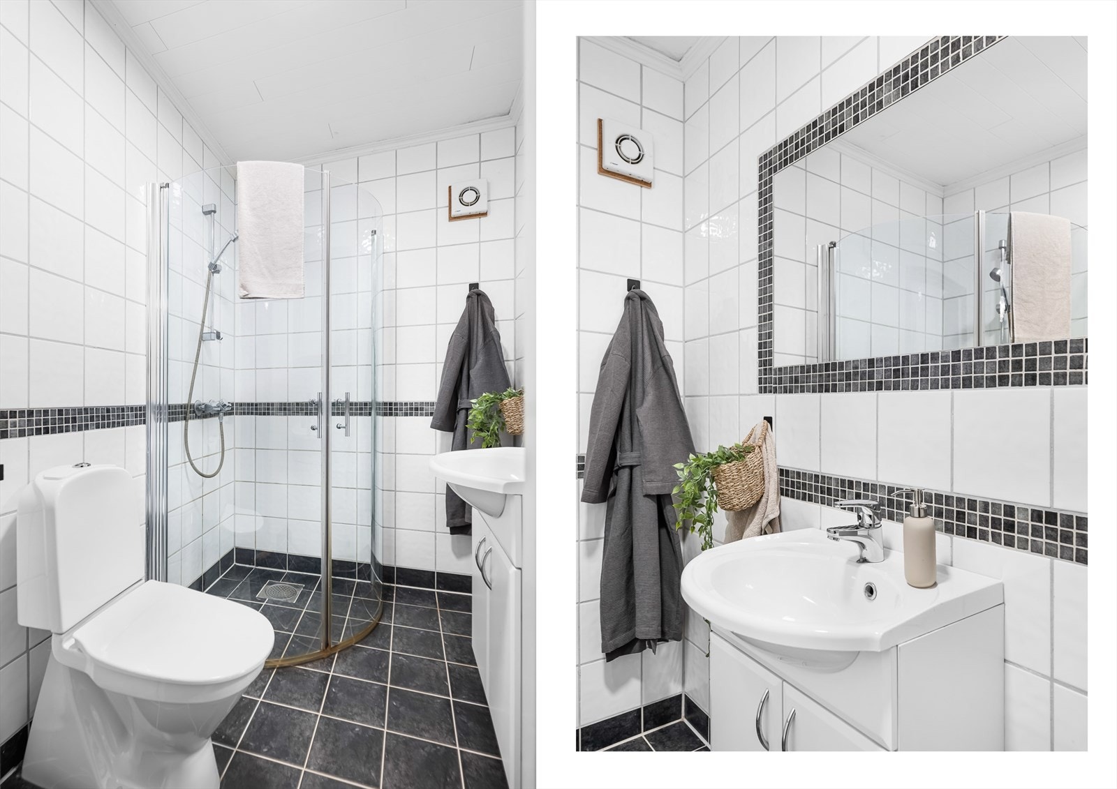 Bad med både dusj og toalett med adkomst fra hall Galleribilde