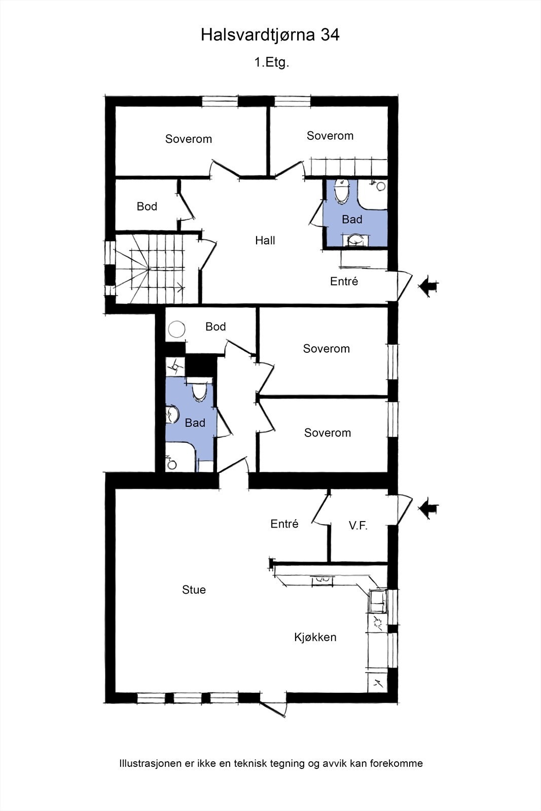 Planløsning 1.etasje Galleribilde