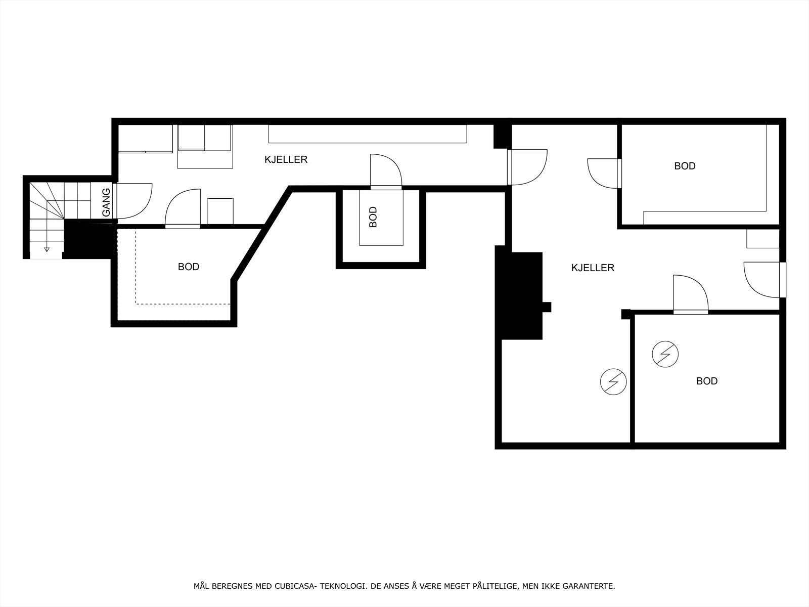 Plantegning kjeller hovedhus Galleribilde