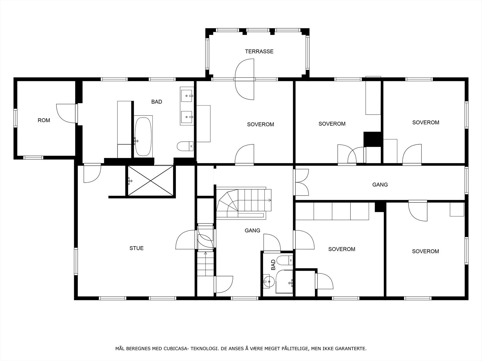 Plantegning 2 etasje våningshuset Galleribilde