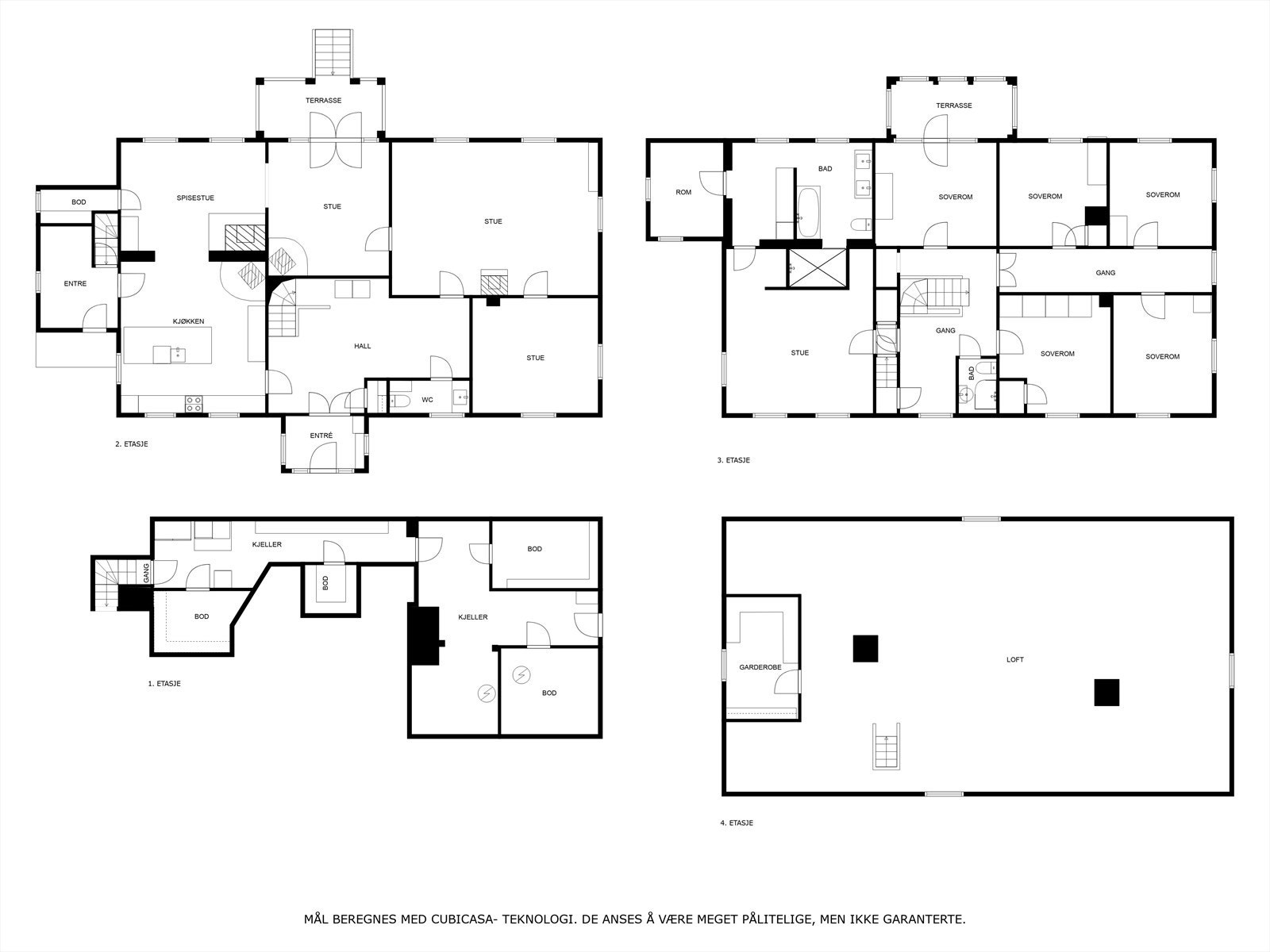 Plantegninger alle plan hovedhus Galleribilde