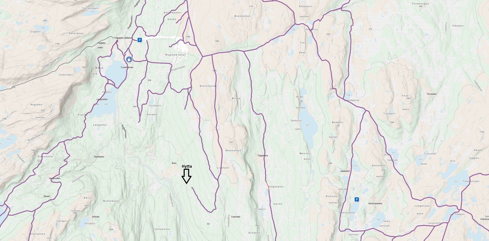 Løypekart for Haglebuområdet Galleribilde