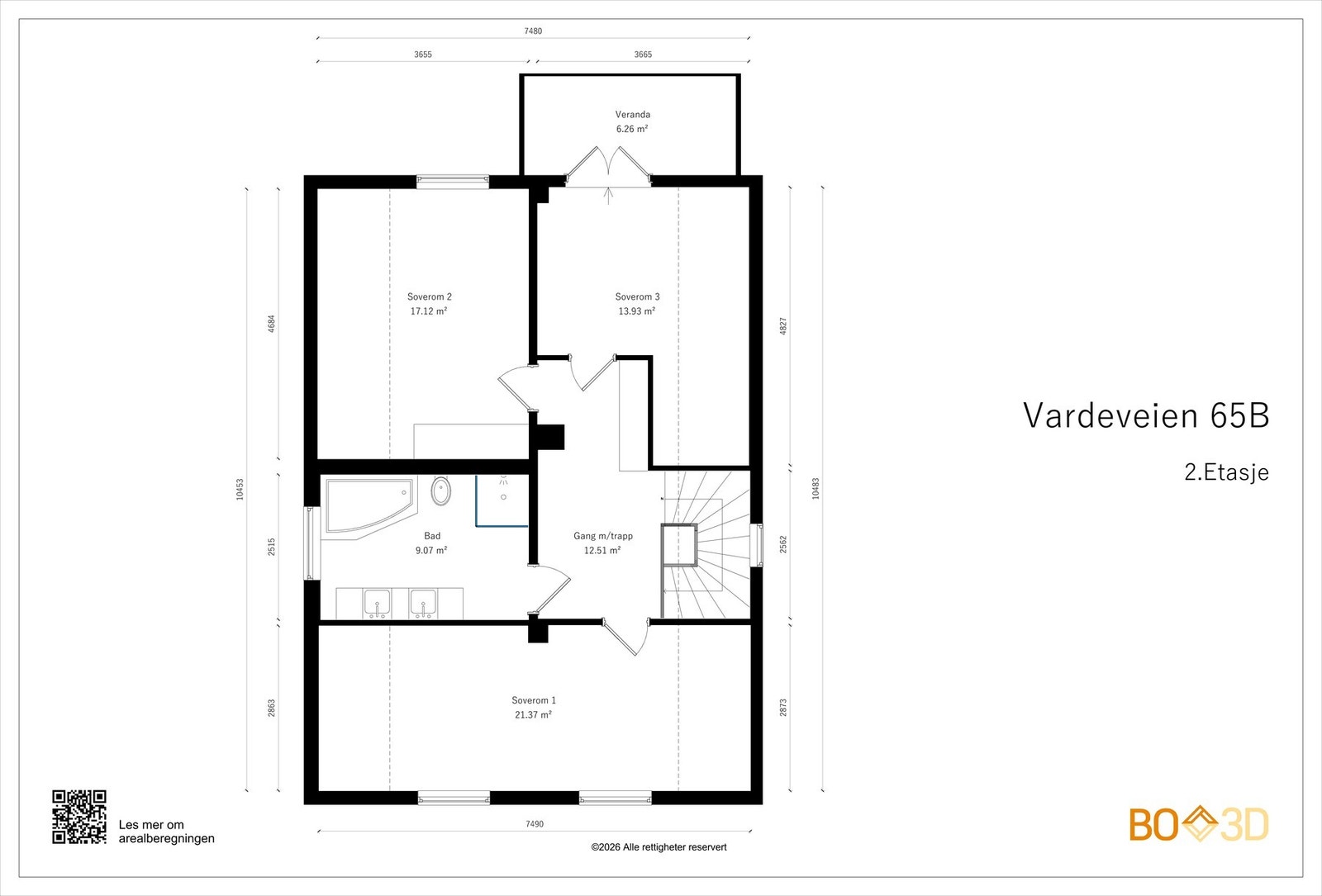 Plantegning 2. etg. slik den er i dag Galleribilde