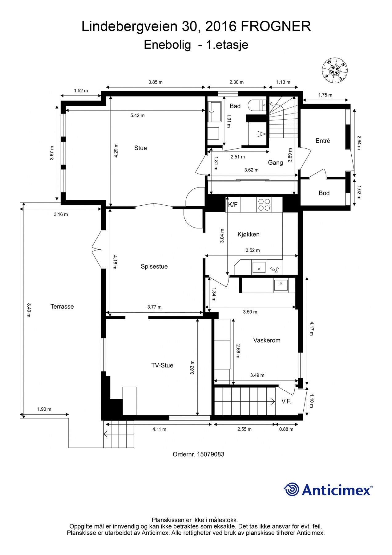 Plantegning hovedetasjen. Galleribilde