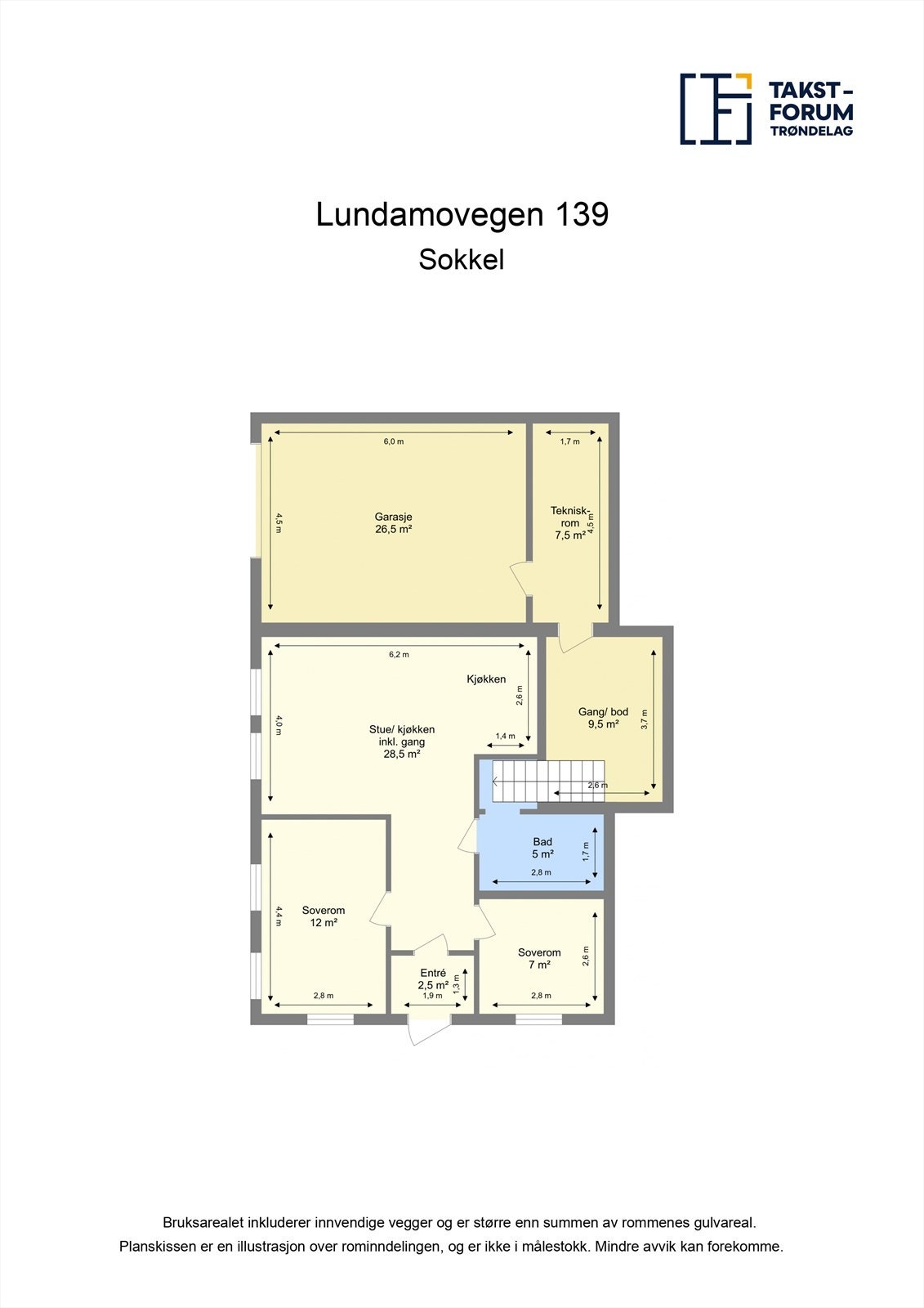 Planskisse - sokkel Galleribilde