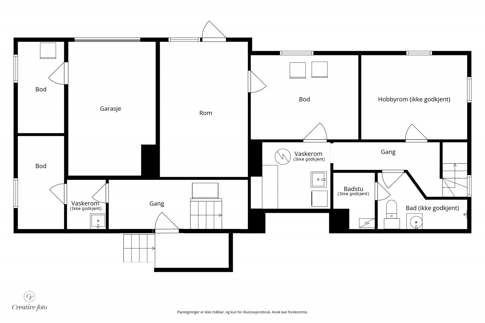 Plantegning underetasje. Galleribilde