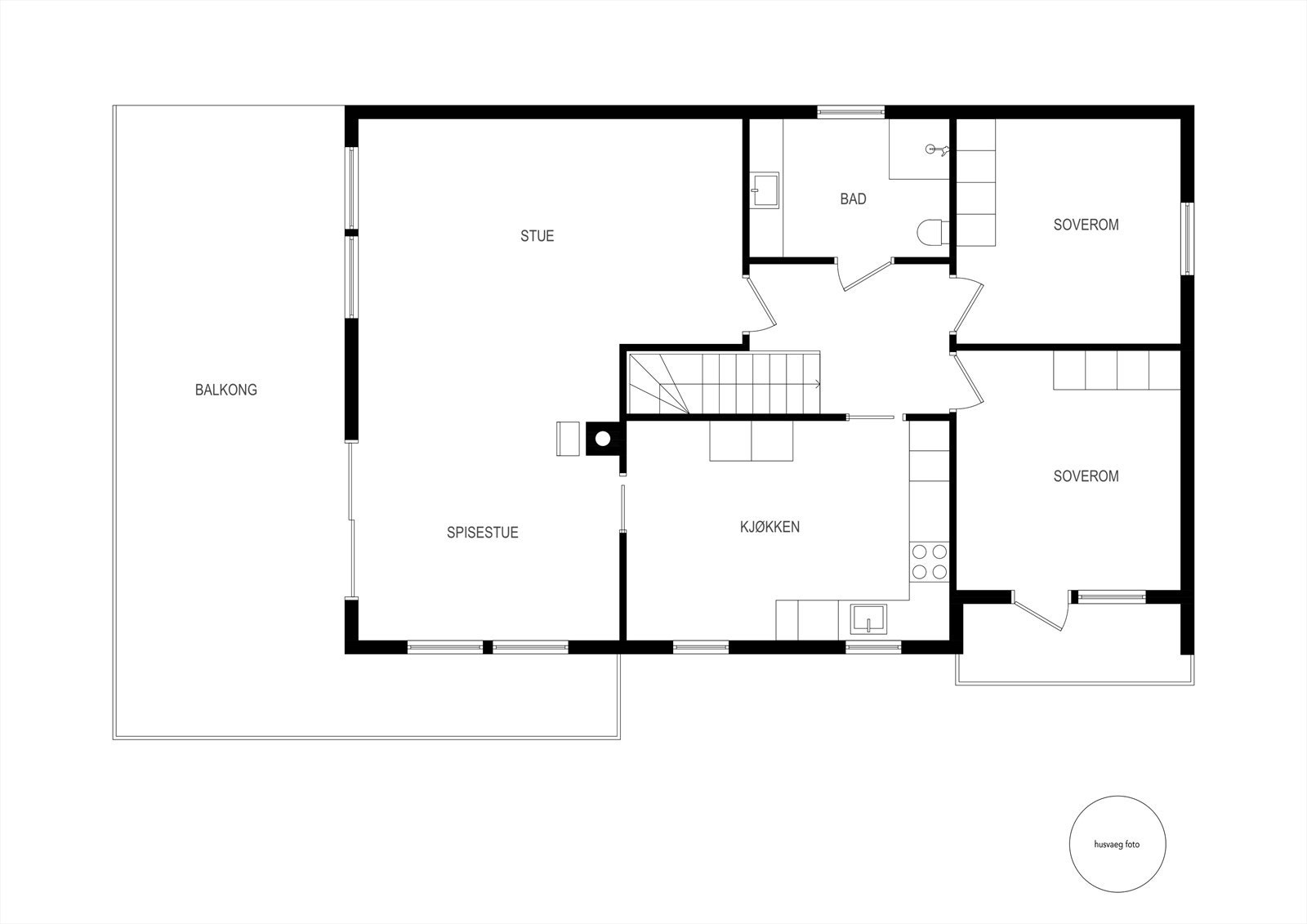 Hovedplan - slik boligen fremstår i dag Galleribilde
