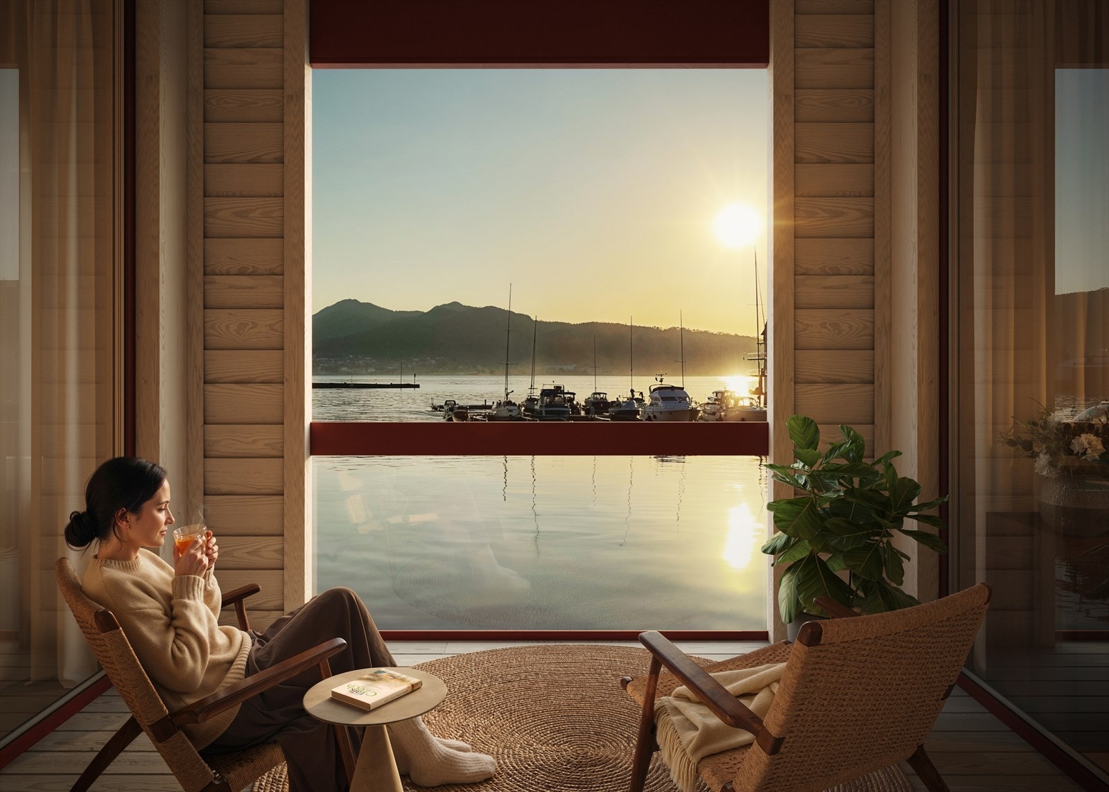 Leilighet 2C har sin egen private uteplass - en romslig inntrukken balkong med gode sol- og utsiktsforhold! (Illustrasjon fra annen leilighet i Boligprosjektet - avvik vil forekomme) Galleribilde