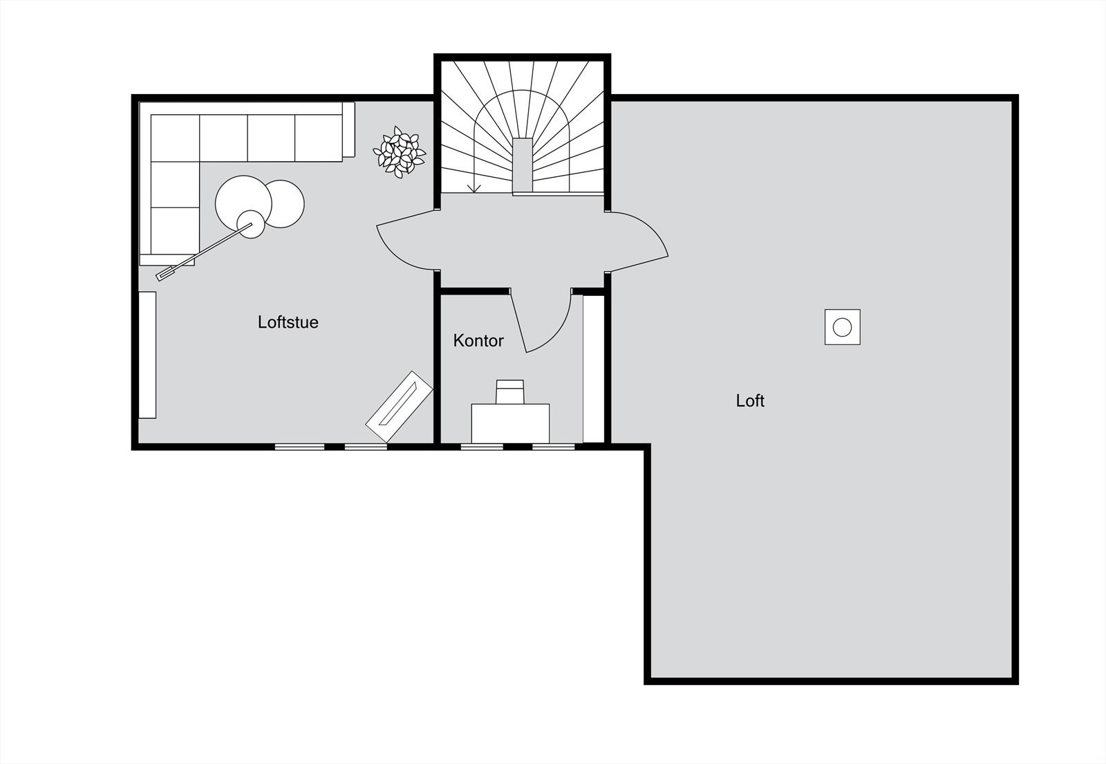 Planløsning loft Galleribilde