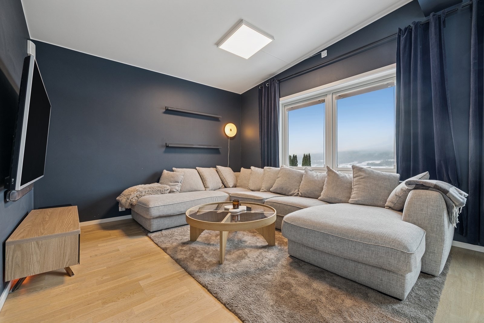 Koselig stue med peisovn. Galleribilde