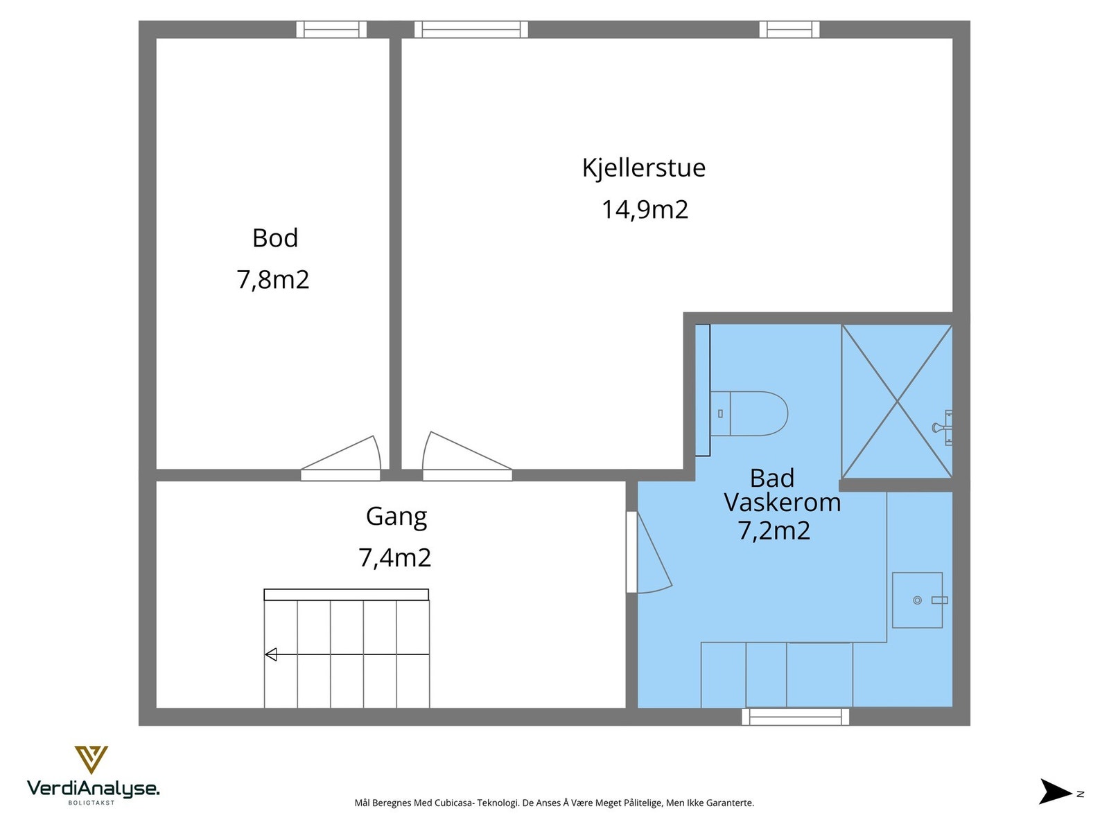 Planskisse kjeller. Galleribilde