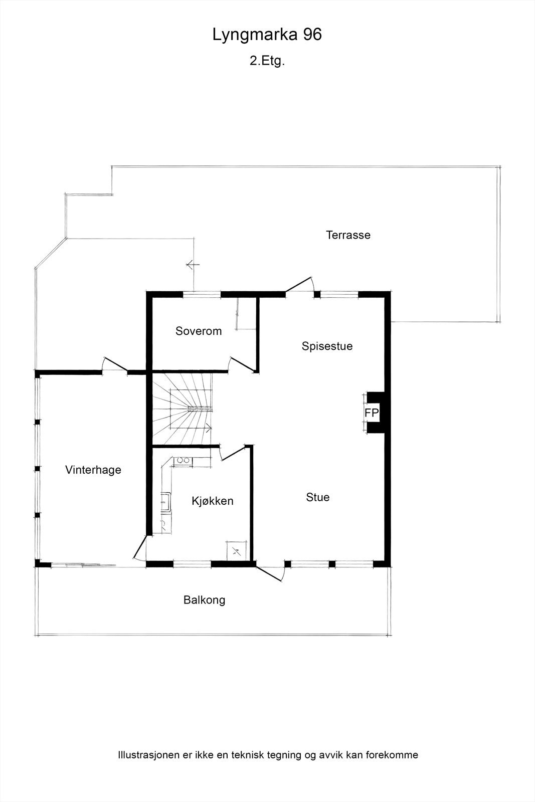 Plantegning andre etasje. Galleribilde
