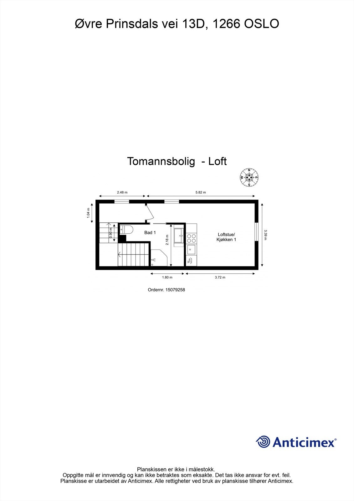 Plantegning loft. Galleribilde