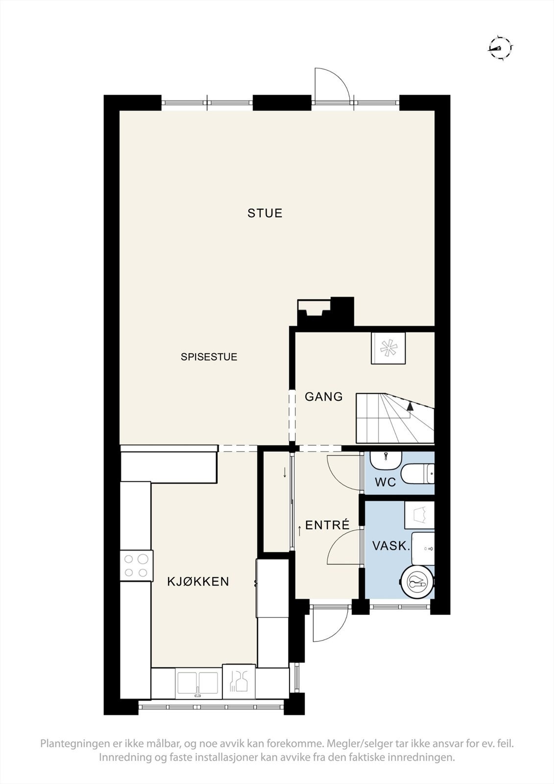 Plantegning, første etasje. Galleribilde