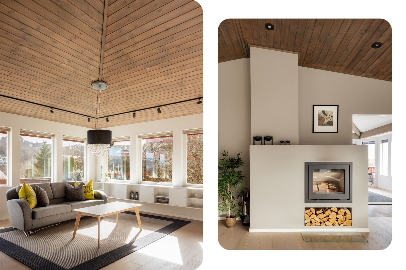 På kjølige dager sørger vedovnen (ny fra 2017) for lun og god varme Galleribilde