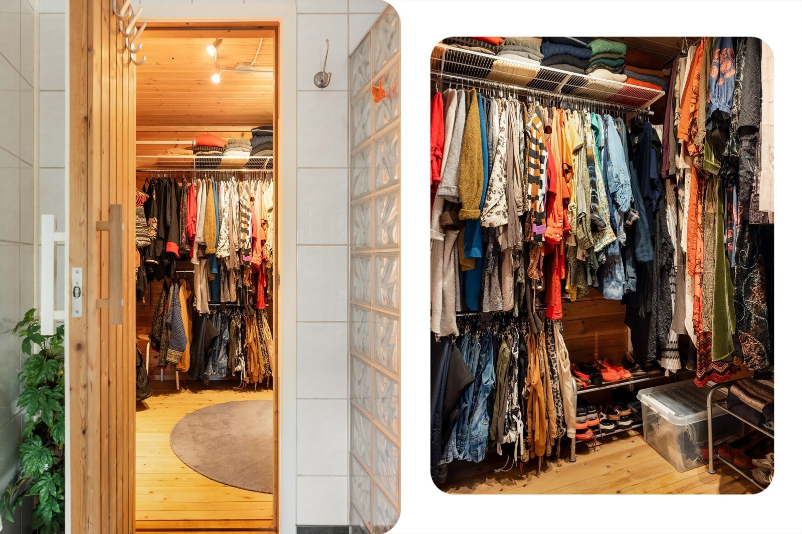 Fra badet er det inngang til det som opprinnelig har vært badstue. I dag er det benyttet til garderobe. Galleribilde