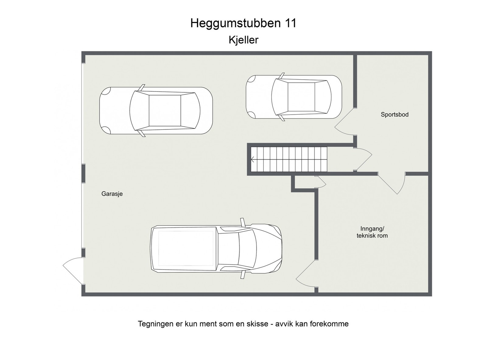 Omtrentlig planskisse, kjeller Galleribilde