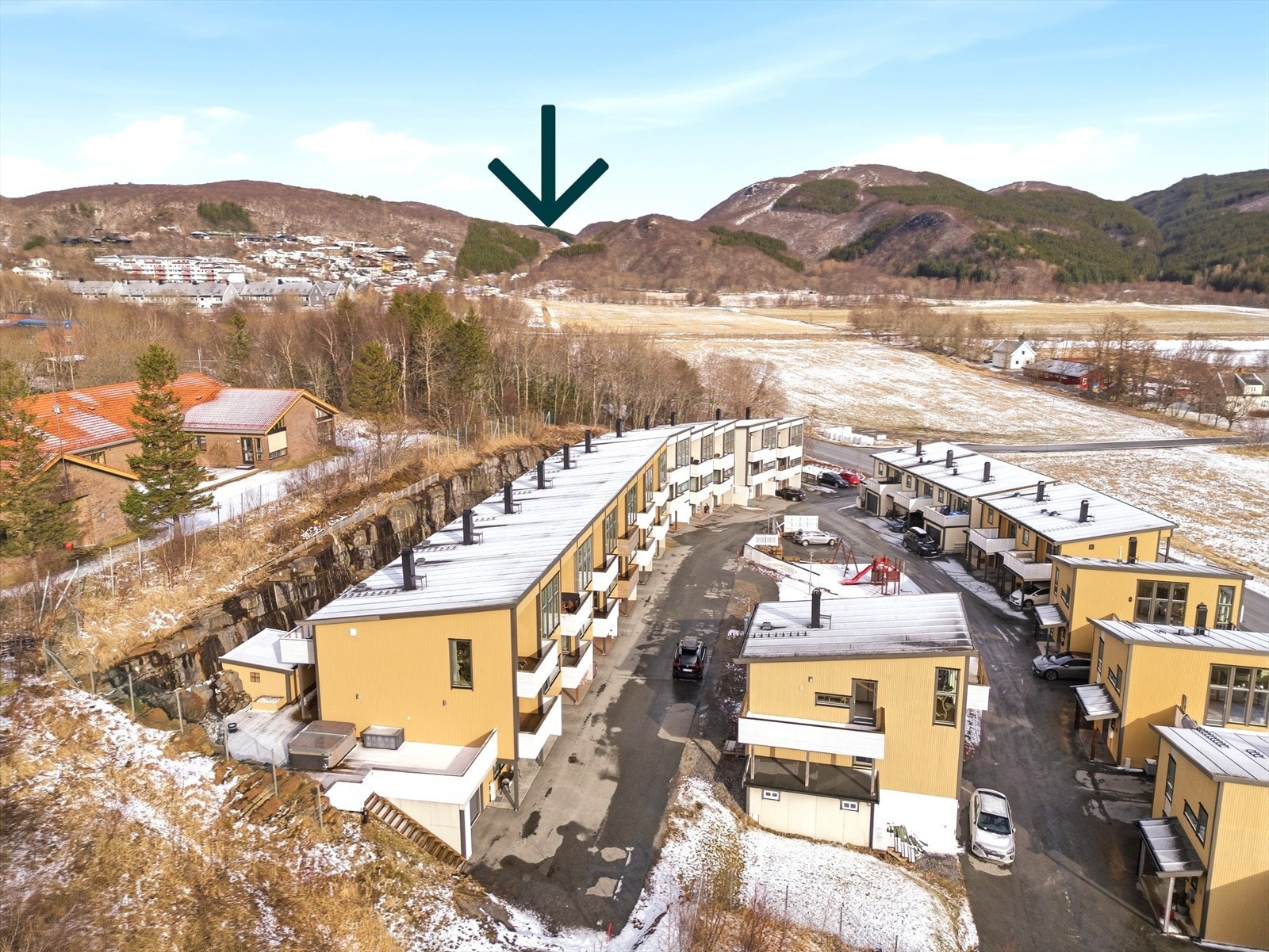 Turområdet Maskinisten markert med pil. Galleribilde