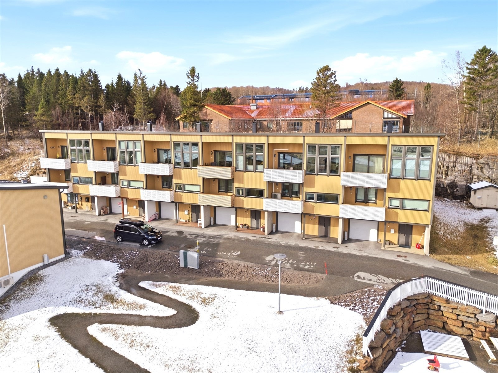 Dronebilde av bygningen. Galleribilde