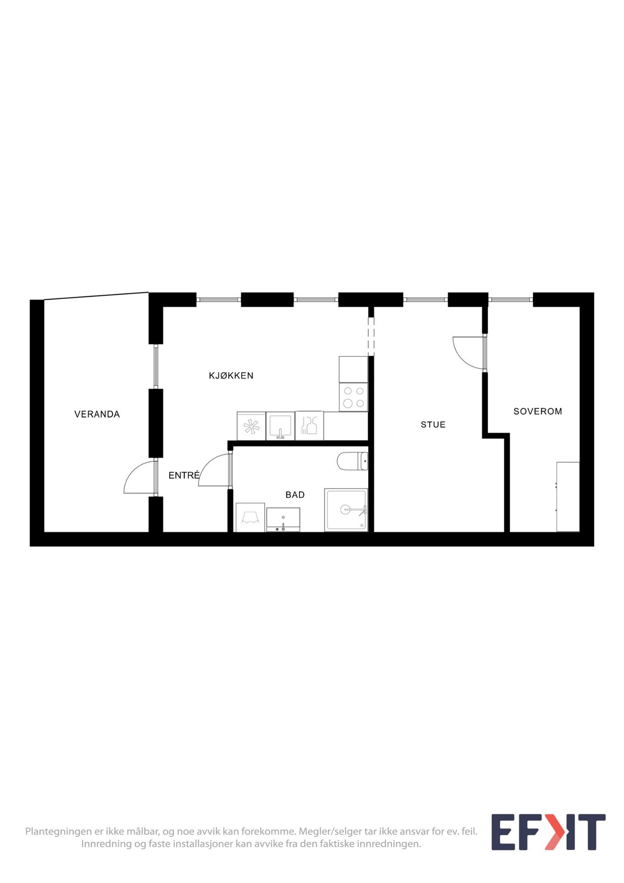 Plantegning som viser utleiedelen. Galleribilde