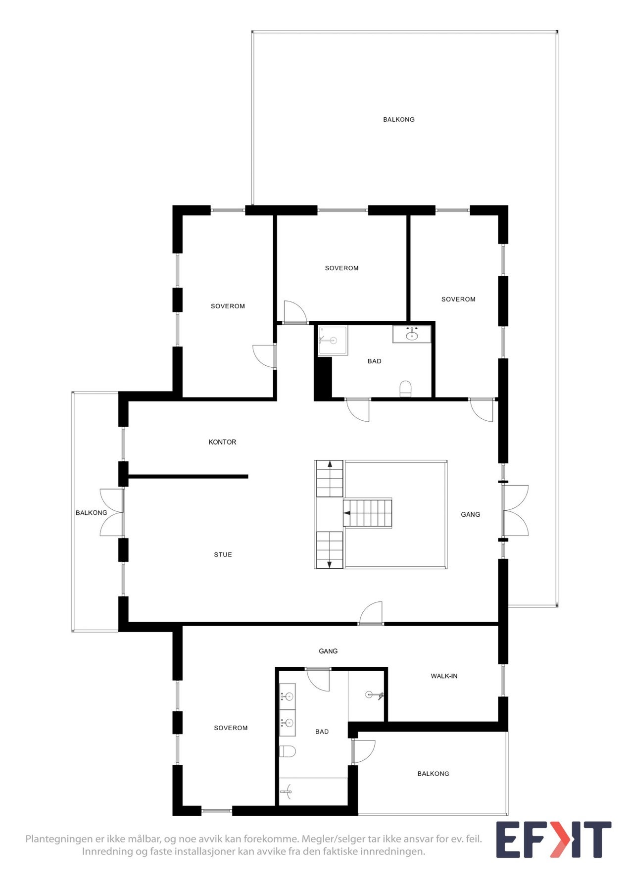Plantegning som viser boligens 2. etasje. Galleribilde