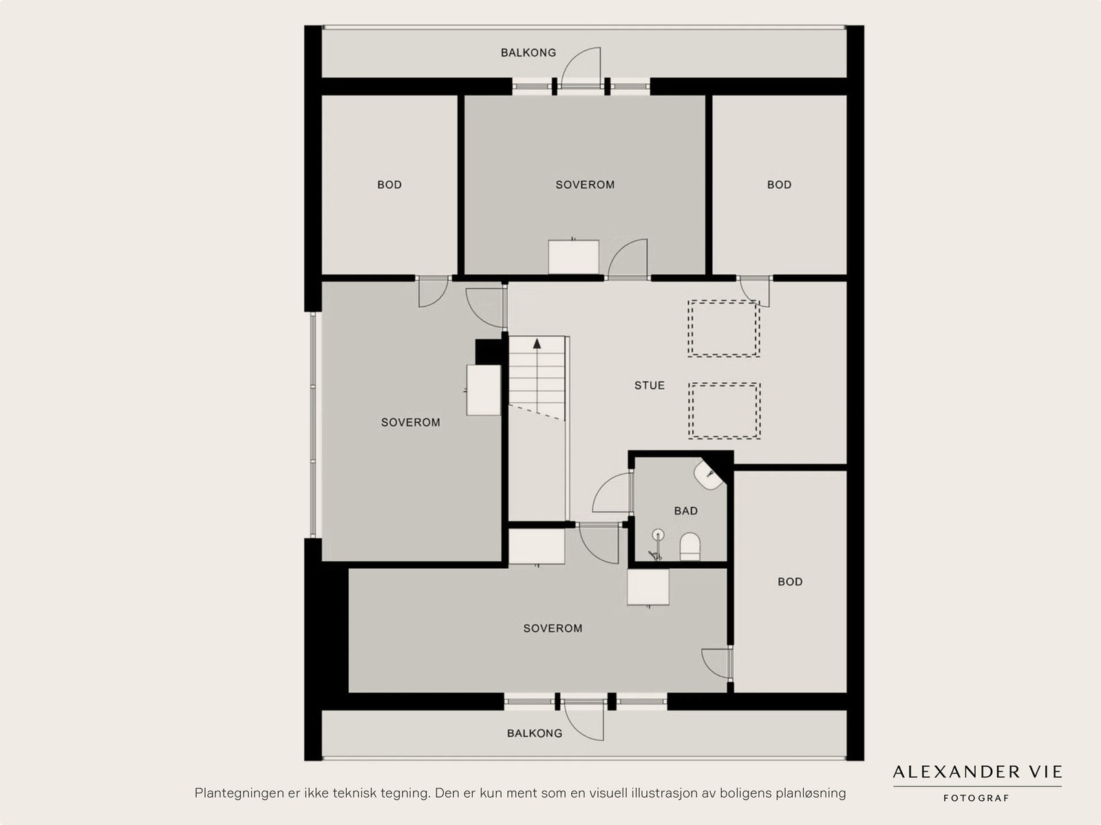 Plantegning loft. Galleribilde