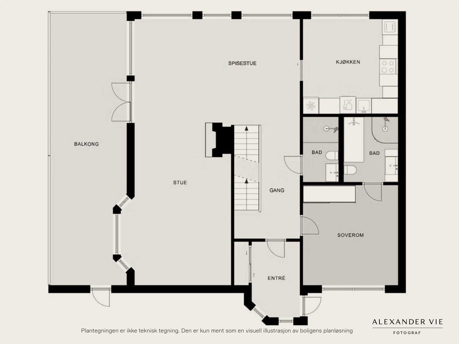 Plantegning første etasje. Galleribilde