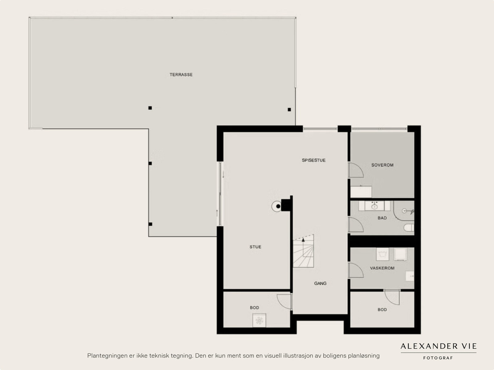 Plantegning underetasje. Galleribilde