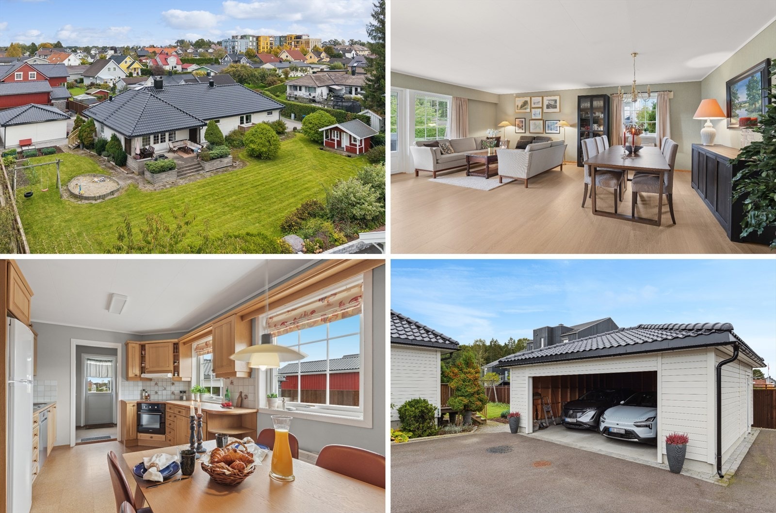 Innholdsrik familiebolig med stor solrik tomt, lekestue og dobbel garasje Galleribilde