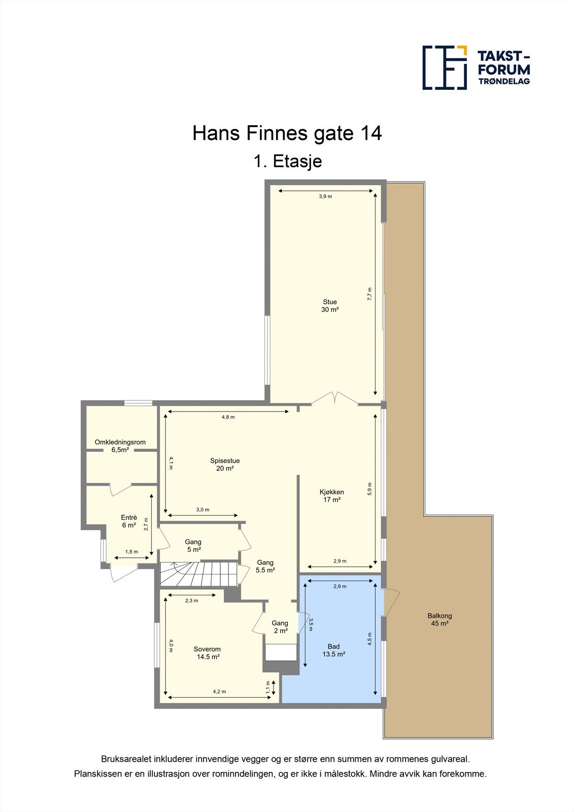 Planskisse 1. etasje. Galleribilde