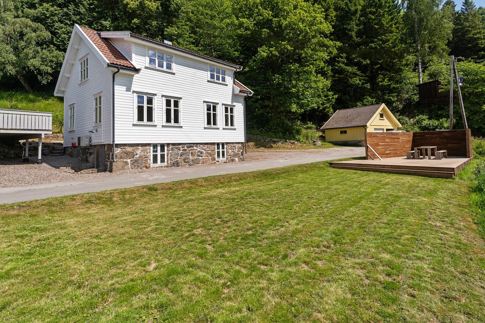 Veien forbi er en privat blindvei som kun fører til 1 hus og 2 hytter - Så minimalt med trafikk forbi. Galleribilde