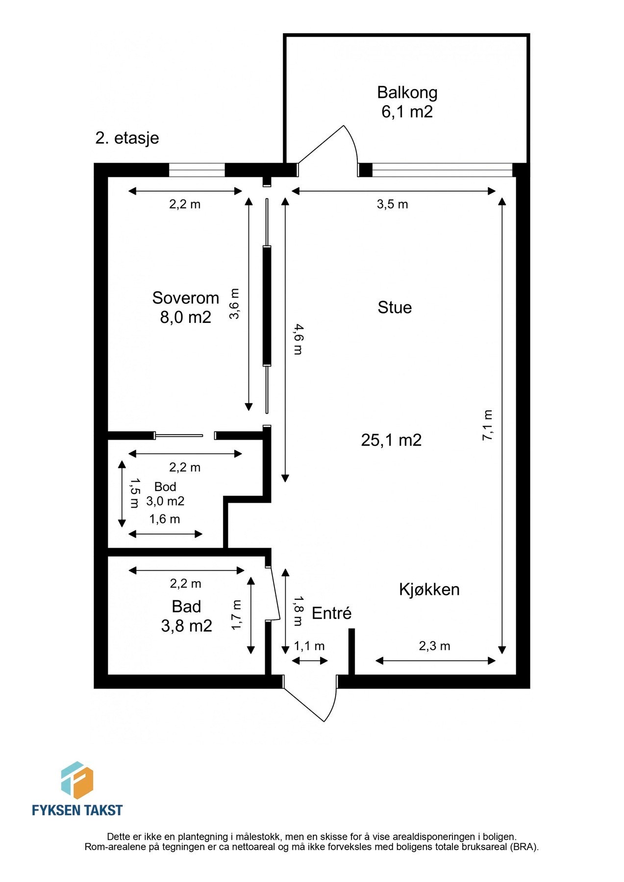 Målsatt planskisse. Galleribilde