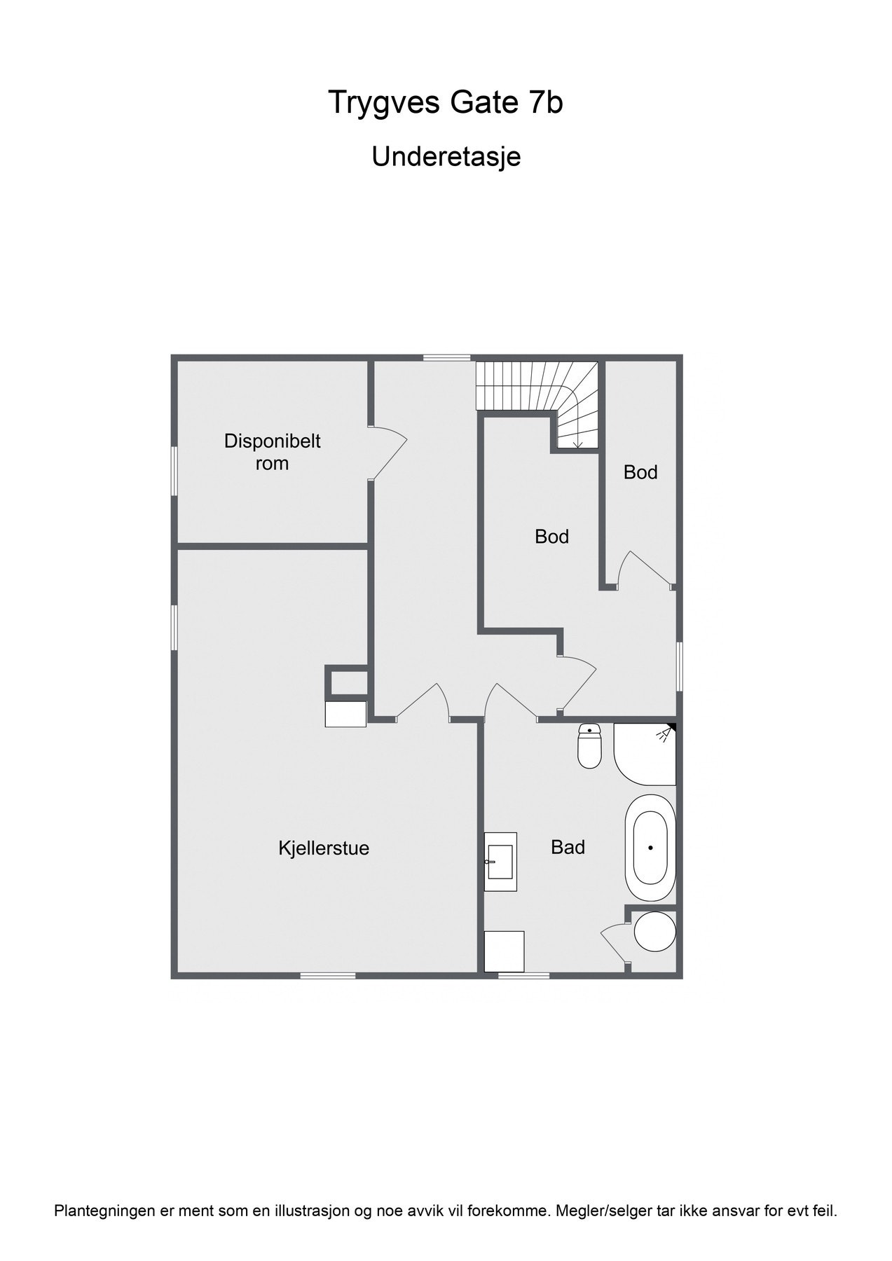 Plantegning kjeller/underetasje. Galleribilde