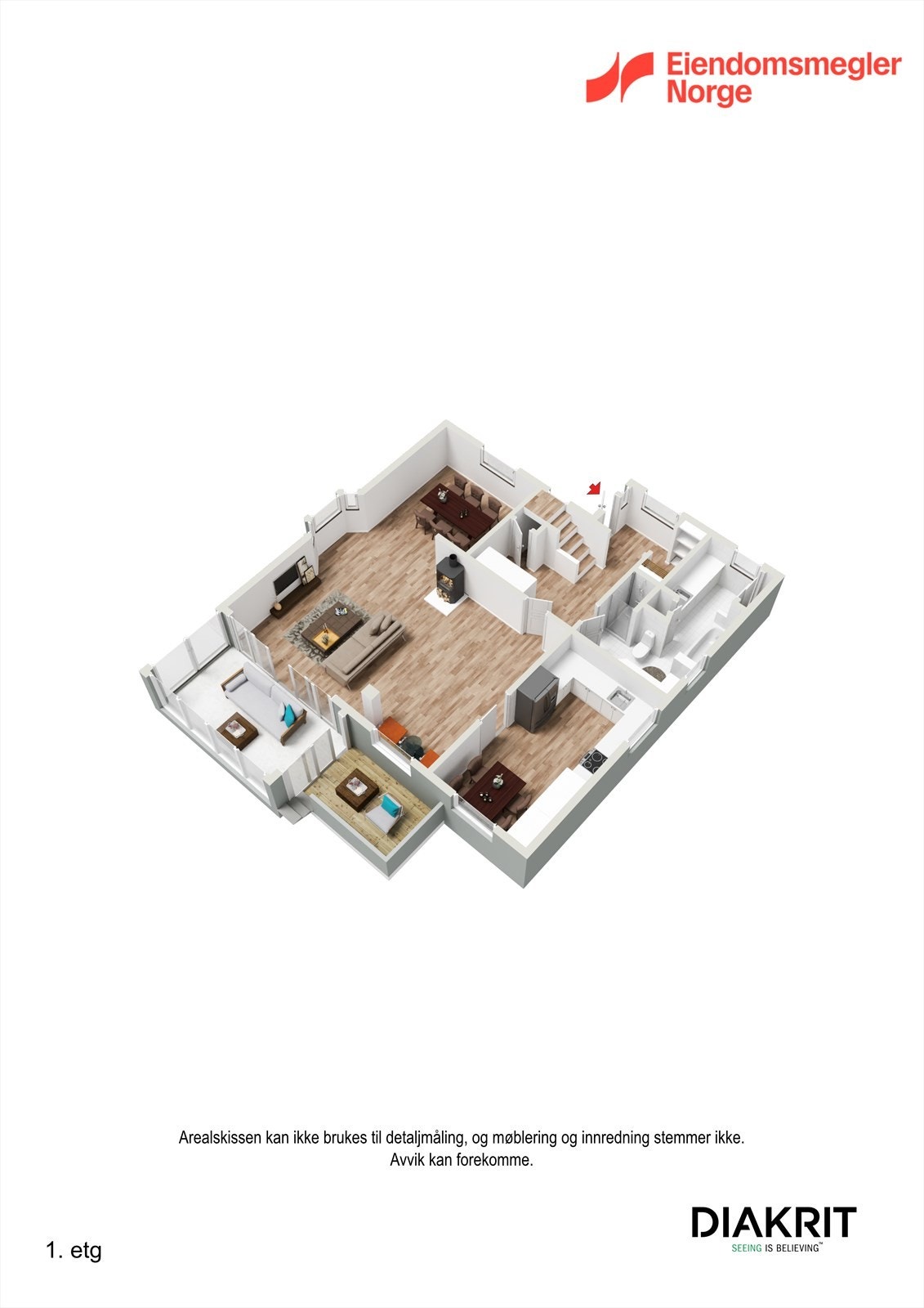 3D Plantegning 1.etg Galleribilde