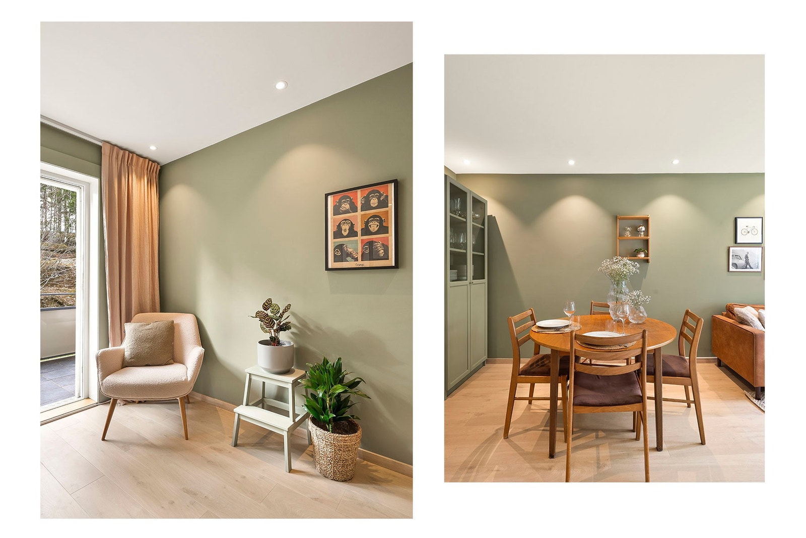 Stuen har flere soner som egner seg godt til både avslapning og sosiale sammenkomster. Galleribilde