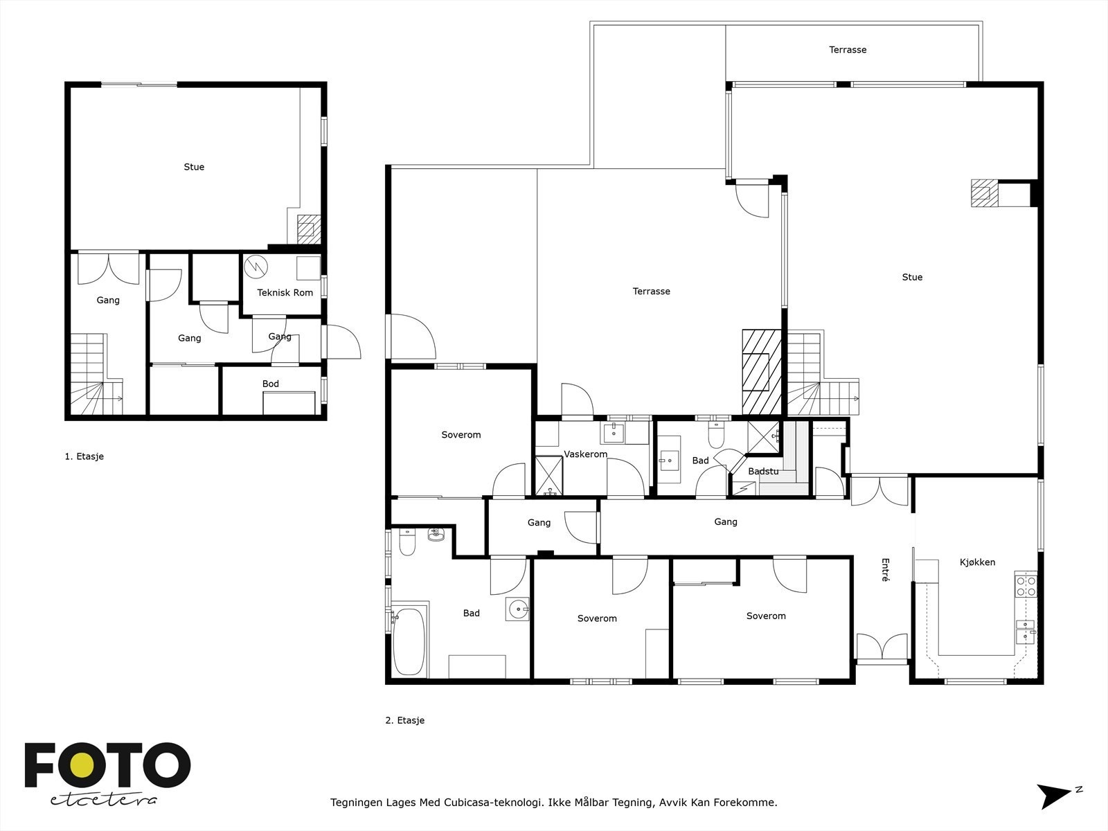 Plantegning begge etasjer Galleribilde