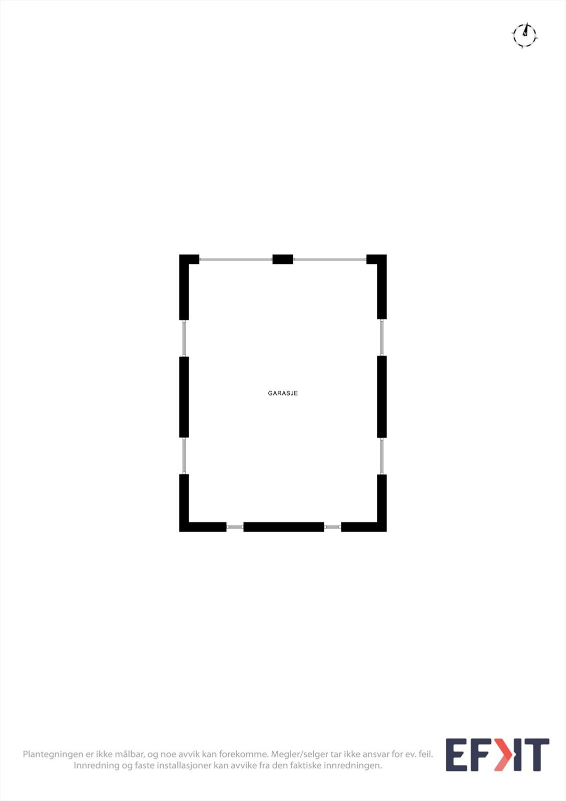 Garasjen har to vippeporter og god plass til både biler og oppbevaring. Galleribilde