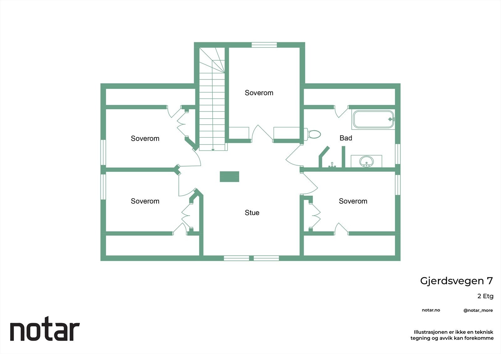 Plantegning andre etasje Galleribilde