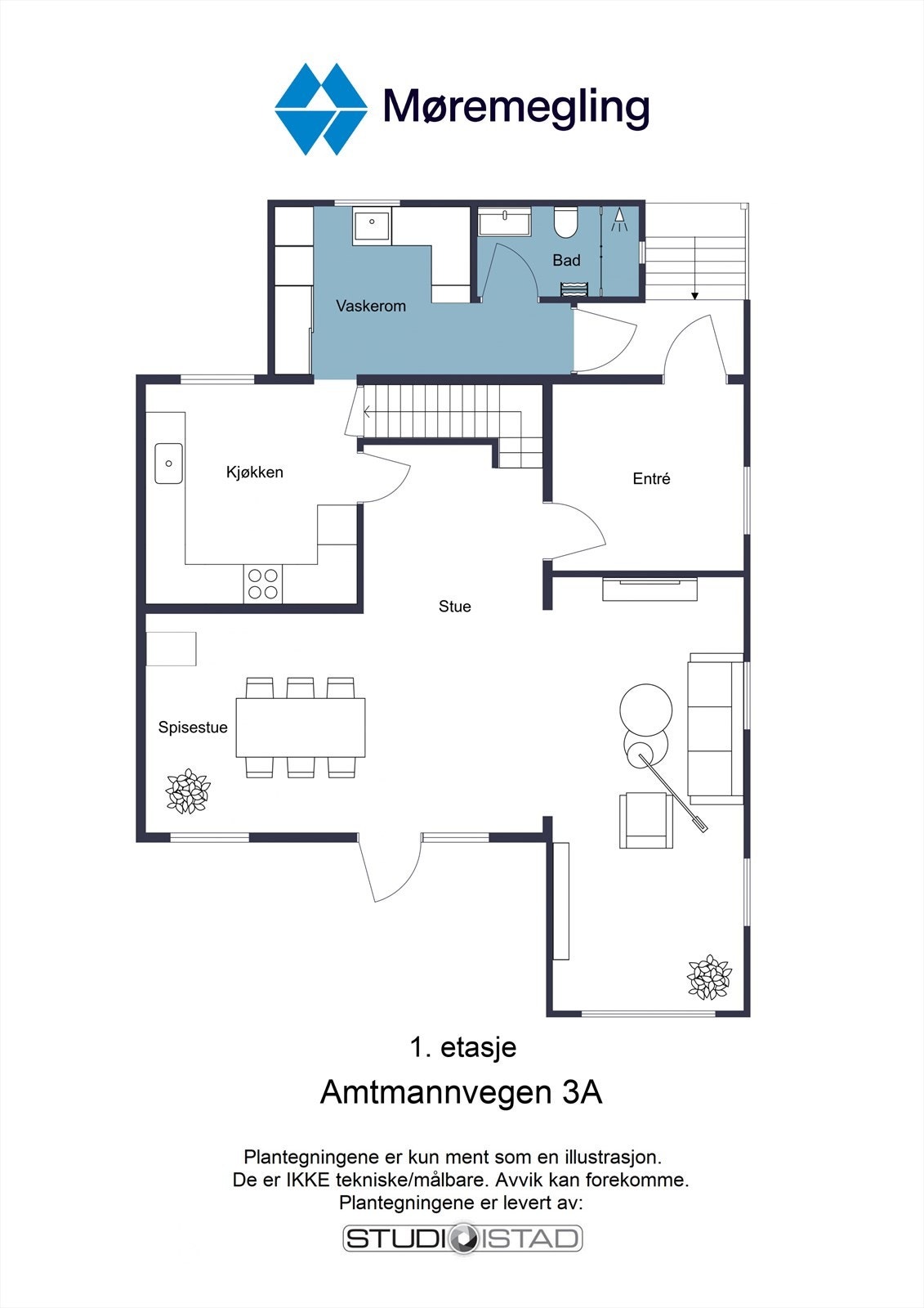 Plantegning 1. etasje Galleribilde